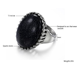 Anel De Titânio Quartzo Exagerado Completo Em Especificações