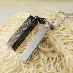 Colar Com Pingente De Casal Em Titânio Cuboide Da Moda