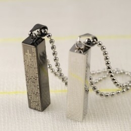 Colar Com Pingente De Casal Em Titânio Cuboide Da Moda