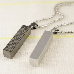 Colar Com Pingente De Casal Em Titânio Cuboide Da Moda