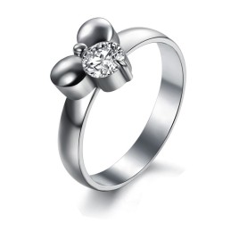 Anel Feminino De Titânio Com Strass, Famoso Por Sua Alta Qualidade