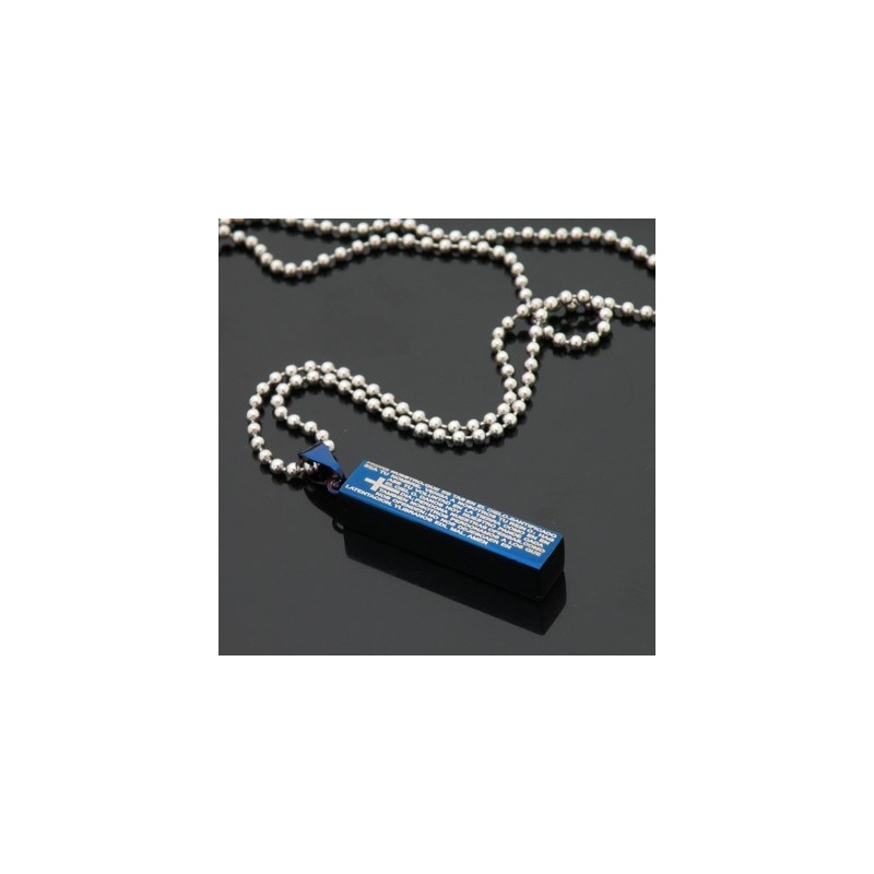 Colar Com Pingente De Titânio Azul Cuboide Da Moda Para Homens Colar Com Pingente De Titânio Azul Cuboide Da Moda Para Homens