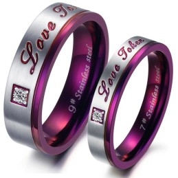 Anel De Titânio Roxo De Qualidade Superior Para Amantes