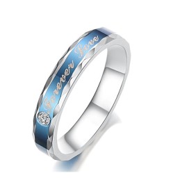 Anel De Titânio Azul Durável Para Amantes