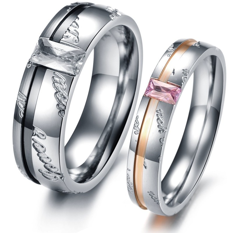 Anel De Titânio De Excelente Qualidade Para Amantes Com Strass Anel De Titânio De Excelente Qualidade Para Amantes Com Strass