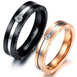 Anel De Titânio De Qualidade Confiável Para Amantes Com Strass