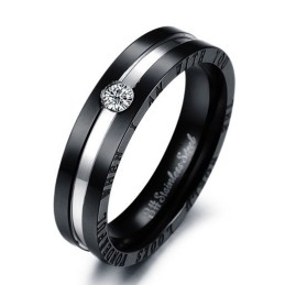 Anel De Titânio De Qualidade Confiável Para Amantes Com Strass