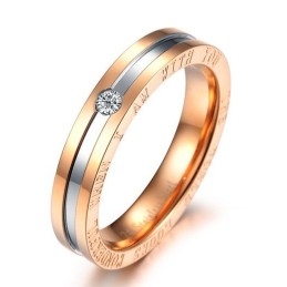 Anel De Titânio De Qualidade Confiável Para Amantes Com Strass