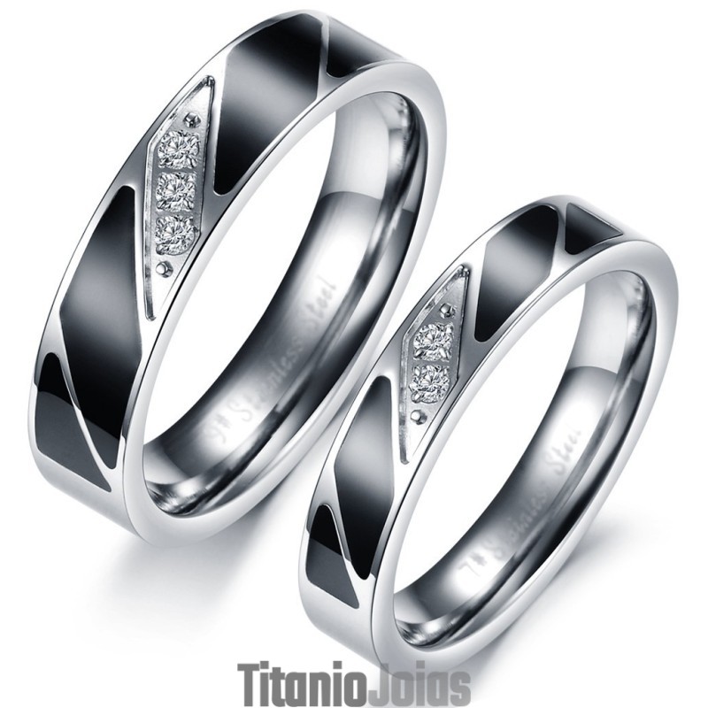 Anel De Titânio De Alta Qualidade Para Amantes Com Diamante Anel De Titânio De Alta Qualidade Para Amantes Com Diamante
