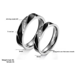 Anel De Titânio De Alta Qualidade Para Amantes Com Diamante