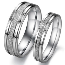 Anel De Titânio Com Pérolas E Areia Para Amantes