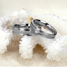 Anel De Titânio Com Pérolas E Areia Para Amantes