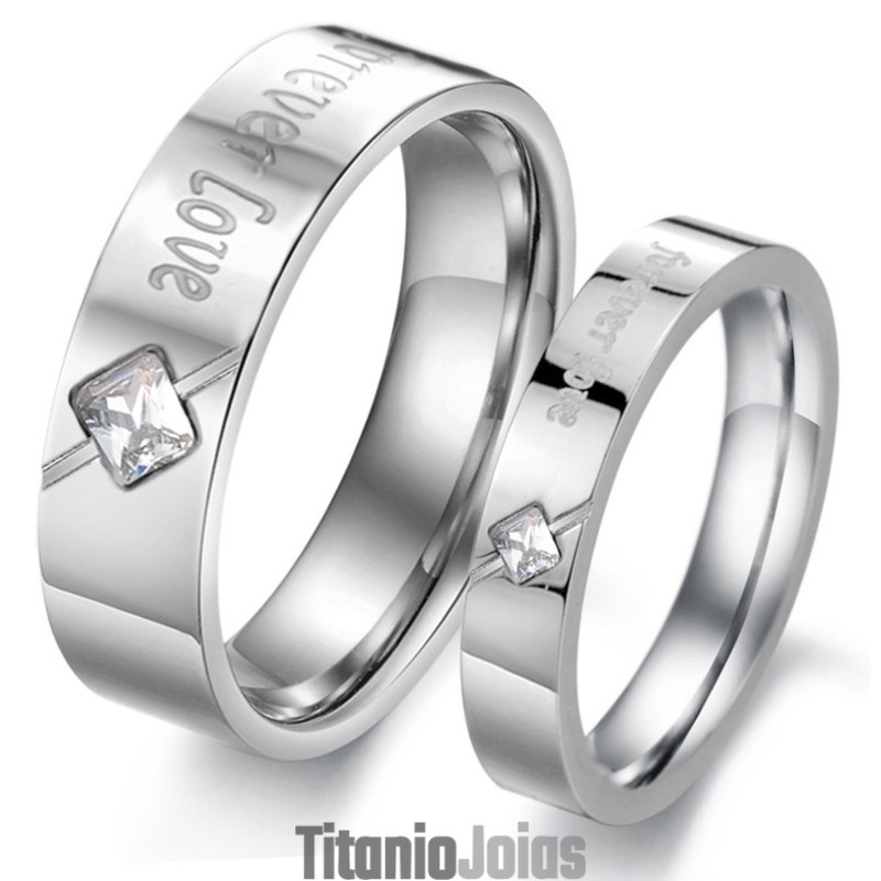 Anel De Titânio Com Strass Para Amantes Anel De Titânio Com Strass Para Amantes