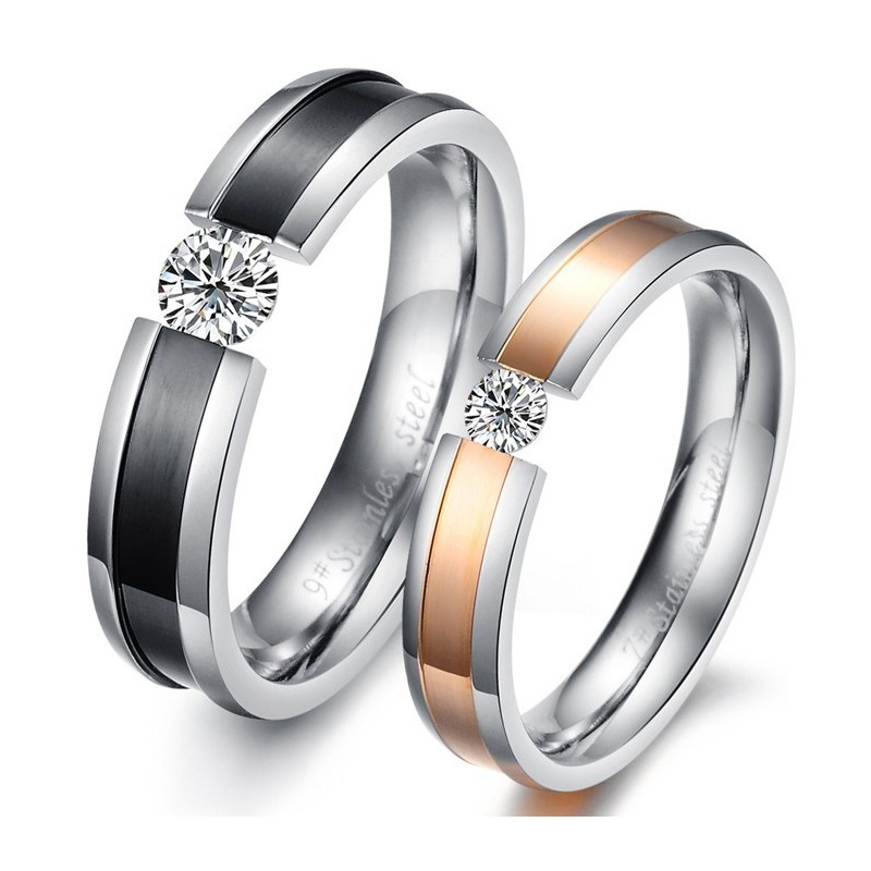 Anel De Titânio De Desempenho Confiável Para Amantes Com Strass Anel De Titânio De Desempenho Confiável Para Amantes Com Strass