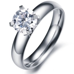 Anel Feminino De Titânio Durável Com Strass