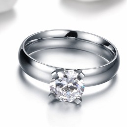 Anel Feminino De Titânio Durável Com Strass