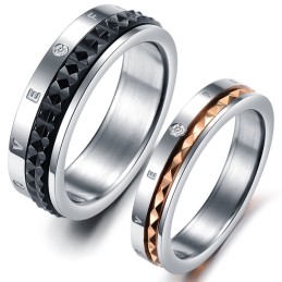 Anel De Titânio Endless Love De Excelente Qualidade Para Amantes Com Strass