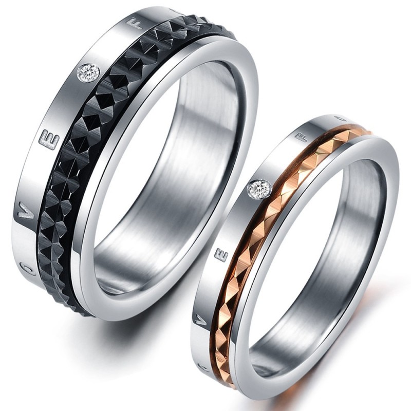 Anel De Titânio Endless Love De Excelente Qualidade Para Amantes Com Strass Anel De Titânio Endless Love De Excelente Qualidade Para Amantes Com Strass