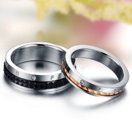 Anel De Titânio Endless Love De Excelente Qualidade Para Amantes Com Strass