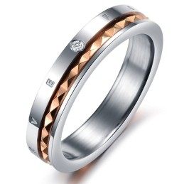 Anel De Titânio Endless Love De Excelente Qualidade Para Amantes Com Strass
