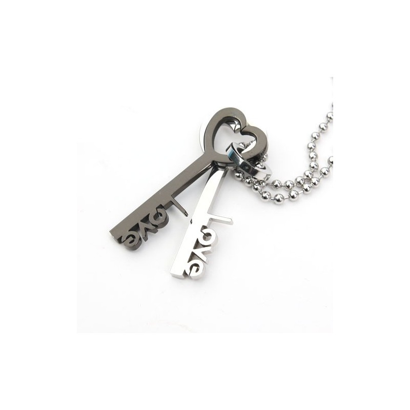 Colar Com Pingente De Titânio Love Key Sweetheart Lovers Colar Com Pingente De Titânio Love Key Sweetheart Lovers