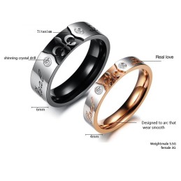 Anel De Titânio Com Padrão Decorativo De Qualidade Confiável Para Amantes