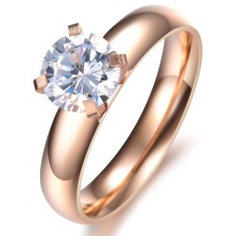 Anel Feminino De Titânio Com Strass De Grande Variedade