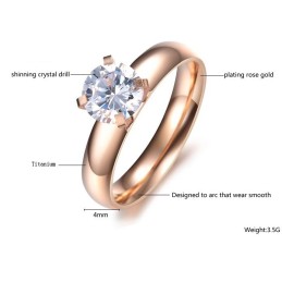 Anel Feminino De Titânio Com Strass De Grande Variedade