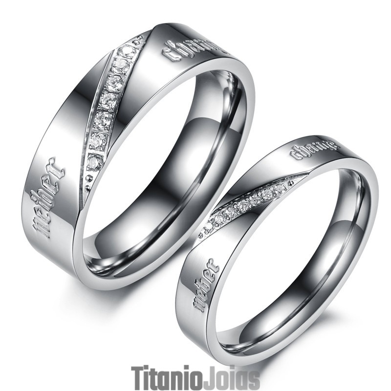 Anel De Titânio Prateado Completo Com Especificações Para Amantes Anel De Titânio Prateado Completo Com Especificações Para Amantes