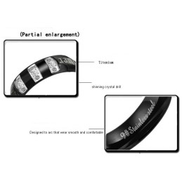 Anel De Titânio Preto Completo Com Strass Para Amantes