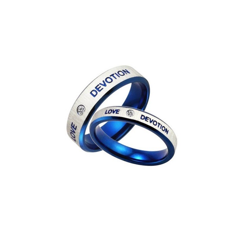Anel De Titânio Azul De Qualidade Estável Para Amantes Anel De Titânio Azul De Qualidade Estável Para Amantes