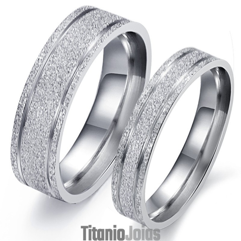 Anel De Titânio Com Areia Perolada Durável Para Amantes Anel De Titânio Com Areia Perolada Durável Para Amantes