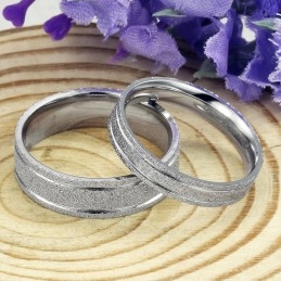 Anel De Titânio Com Areia Perolada Durável Para Amantes