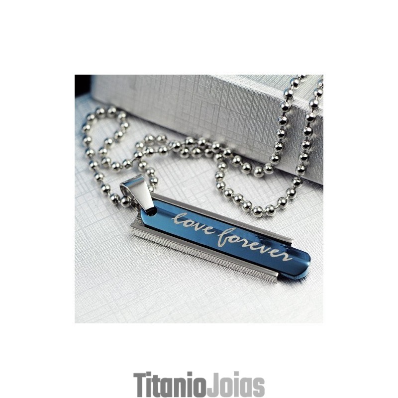 Novo Estilo Colar Pingente De Titânio Azul