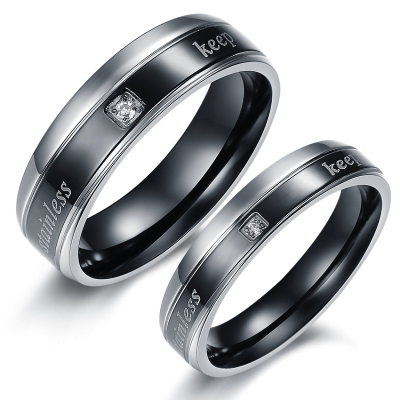 Anel De Titânio Elegante E De Qualidade Estável Para Amantes Anel De Titânio Elegante E De Qualidade Estável Para Amantes