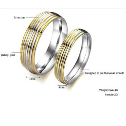 Anel De Titânio Dourado De Qualidade Superior Para Amantes