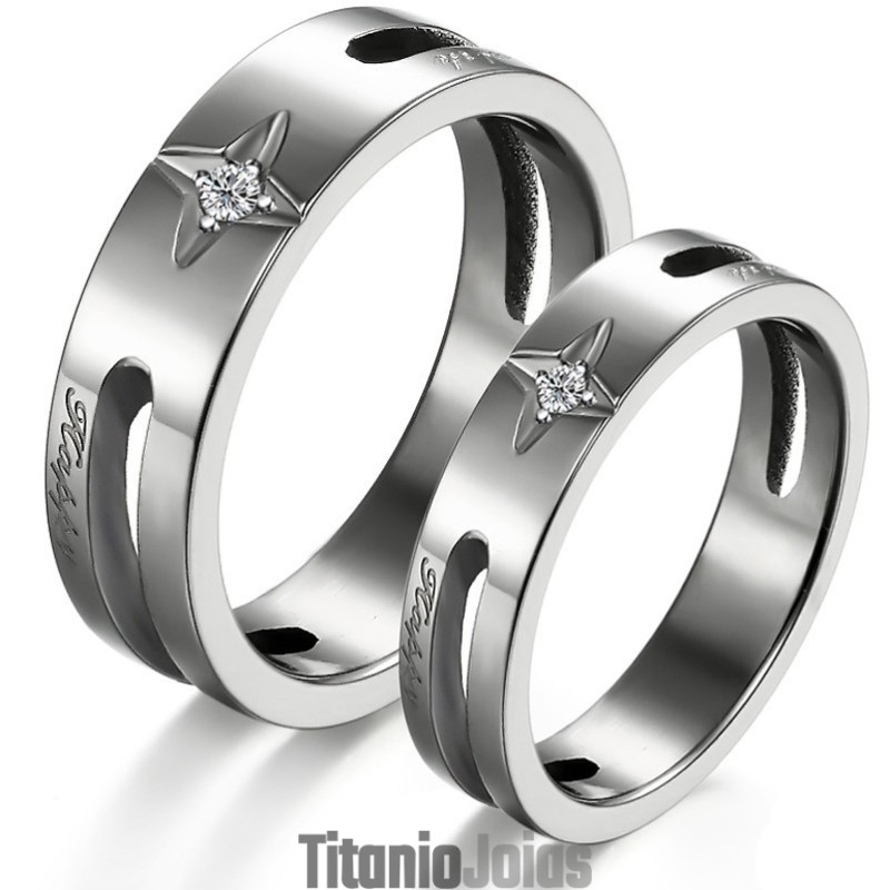 Anel De Titânio Estrela De Qualidade Estável Para Amantes Anel De Titânio Estrela De Qualidade Estável Para Amantes