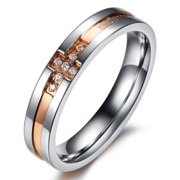 Anel De Titânio King Of Quantity Cross Para Amantes Com Strass