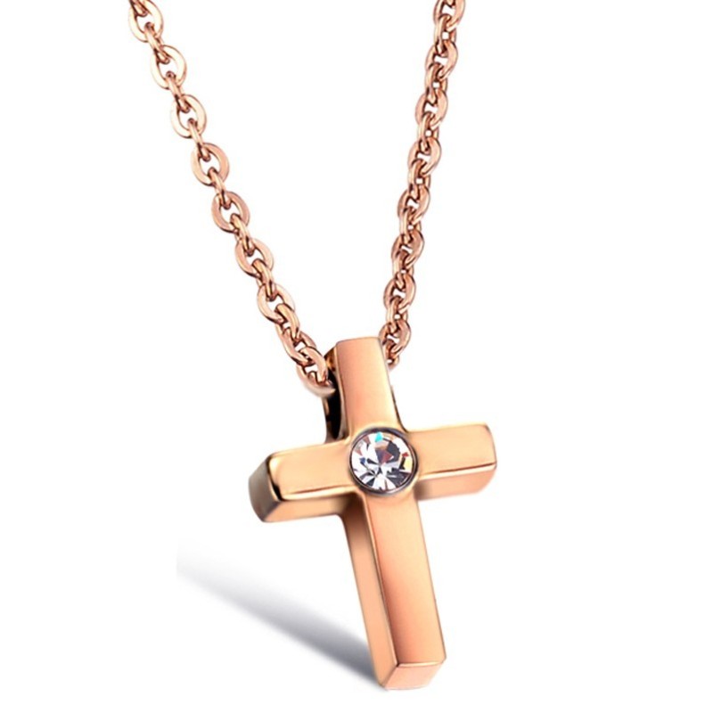Colar De Titânio Com Cruz E Strass The Queen Of Quality Colar De Titânio Com Cruz E Strass The Queen Of Quality
