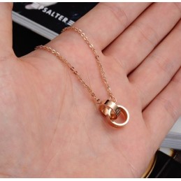 Colar De Titânio Com Anel De Fase Feminino De Alta Qualidade