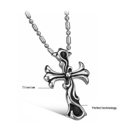 Colar De Titânio Com Cruz Masculina De Alta Qualidade