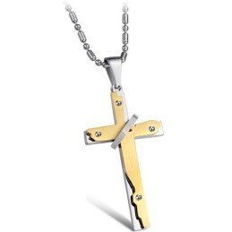 Colar De Titânio Com Cruz De Grande Variedade