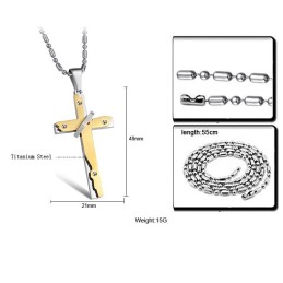 Colar De Titânio Com Cruz De Grande Variedade