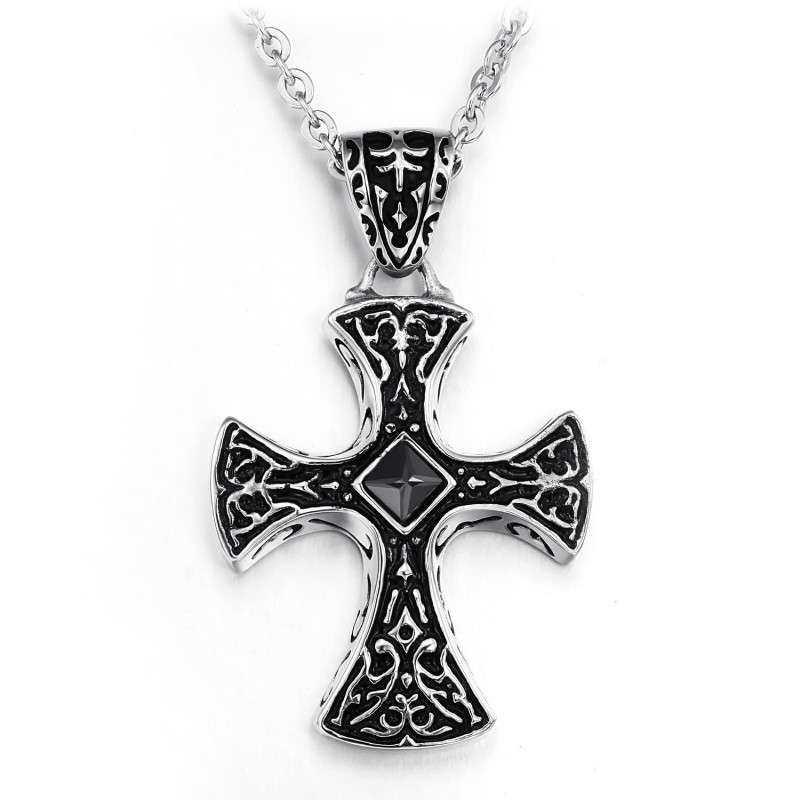 Colar De Titânio Com Cruz De Grande Variedade Colar De Titânio Com Cruz De Grande Variedade