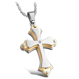 Colar De Titânio Com Cruz De Qualidade Estável