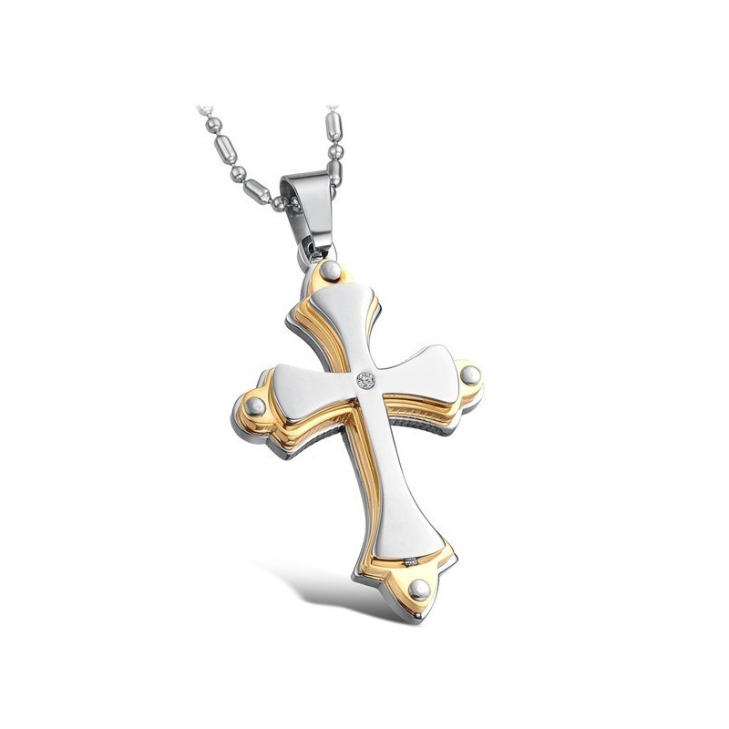 Colar De Titânio Com Cruz De Qualidade Estável Colar De Titânio Com Cruz De Qualidade Estável