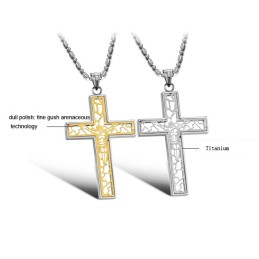 Colar De Titânio Com Cruz Masculina The Queen Of Quality