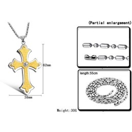 Colar Feminino De Titânio Com Cruz E Strass Completo Em Especificações