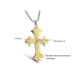 Colar Feminino De Titânio Com Cruz E Strass Completo Em Especificações