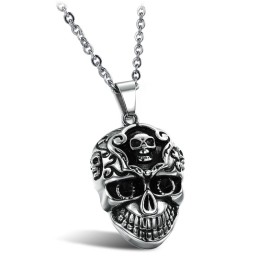 Colar De Titânio Com Caveira Masculina De Qualidade Superior